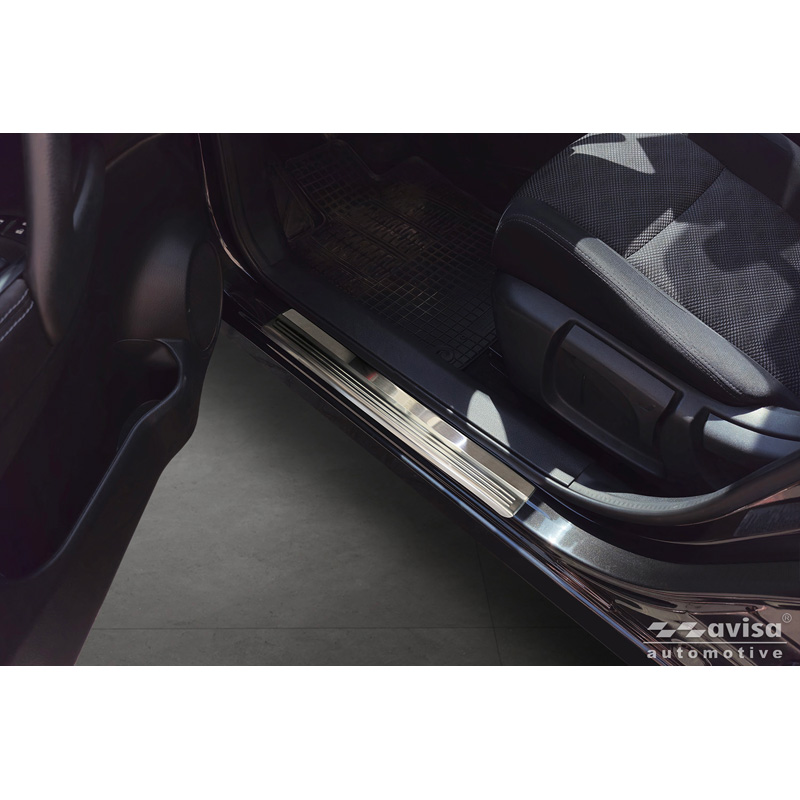 Avisa Seuils de portes inox sur mesure pour Nissan Qashqai II 2013-2017 & Facelift 2017-2020 - 'Lines' - 4-pièces