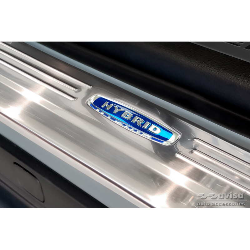 Seuils de portes inoxydable sur mesure pour Toyota Highlander XU70 2020- 'Hybrid' - 4-pièces