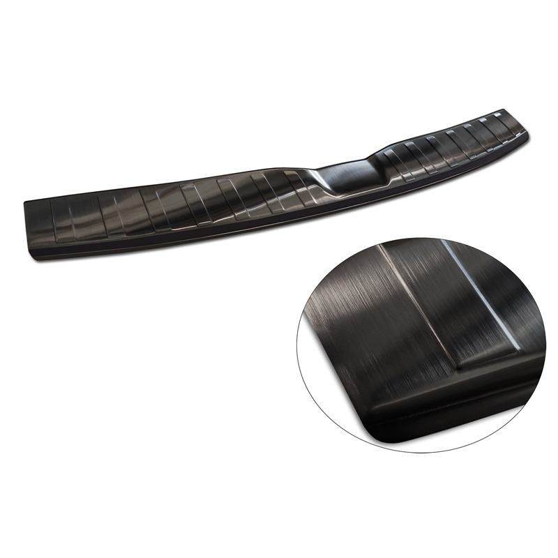 Protection de seuil arrière inox noir sur mesure pour Dacia Spring 2020- 'Ribs'