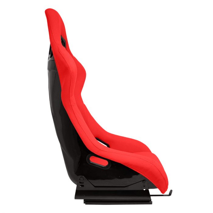 Siège baquet 'MO' - Rouge - Dossier fixe en polyester - incl. glissières