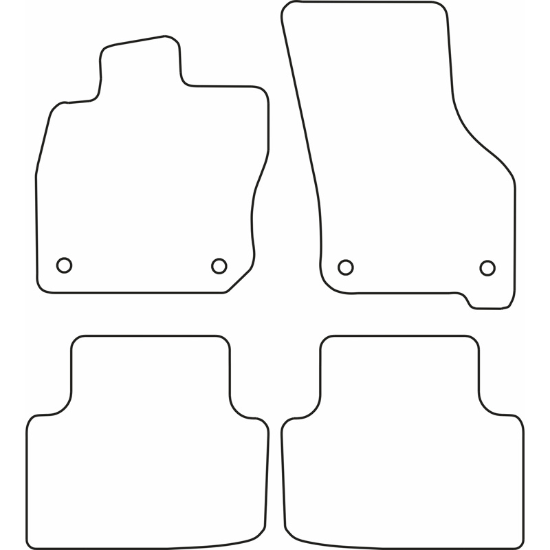 Set de tapis de sol en velours sur mesure pour Volkswagen Golf VIII eTSi Variant 2020-