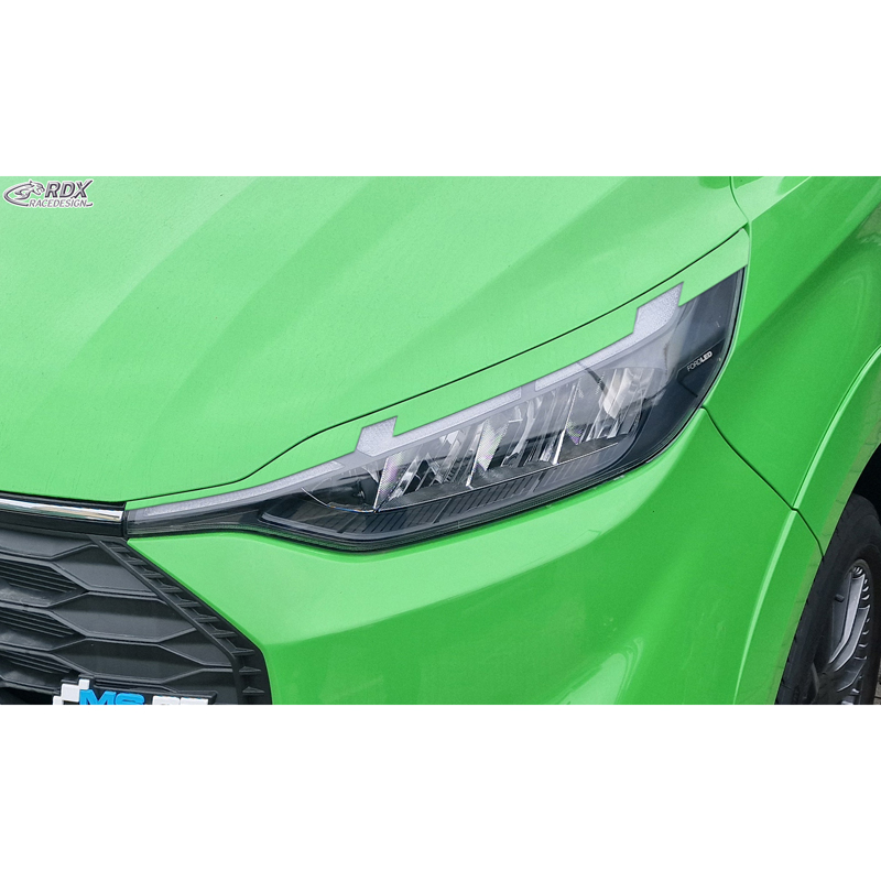 RDX Spoilers de phares sur mesure pour Ford Transit Custom & Tourneo Custom (V710) 2023- (avec phares LED & Matrix-LED) (ABS)