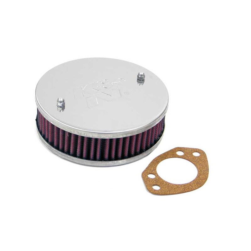 K&N Filtre à Air rond sur mesure pour carburateur SU/SU Hitachi 1.75'' H6/HS6, trou décentré, Hauteur d'assemblage 47mm (56-9132)
