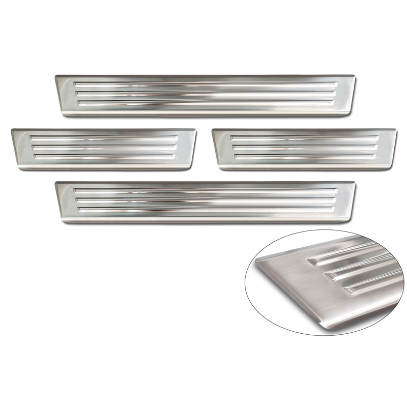 Seuils de portes inox sur mesure pour Ford Ranger VI 2022- 'Lines' - 4-pièces