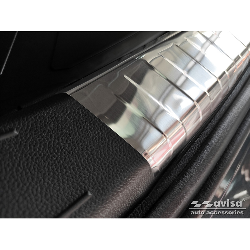 Protection de seuil arrière d'intérieur inox sur mesure pour Seat Ateca 2016-2020 & FL 2020- incl. Cupra Ateca 2018- 'Ribs'