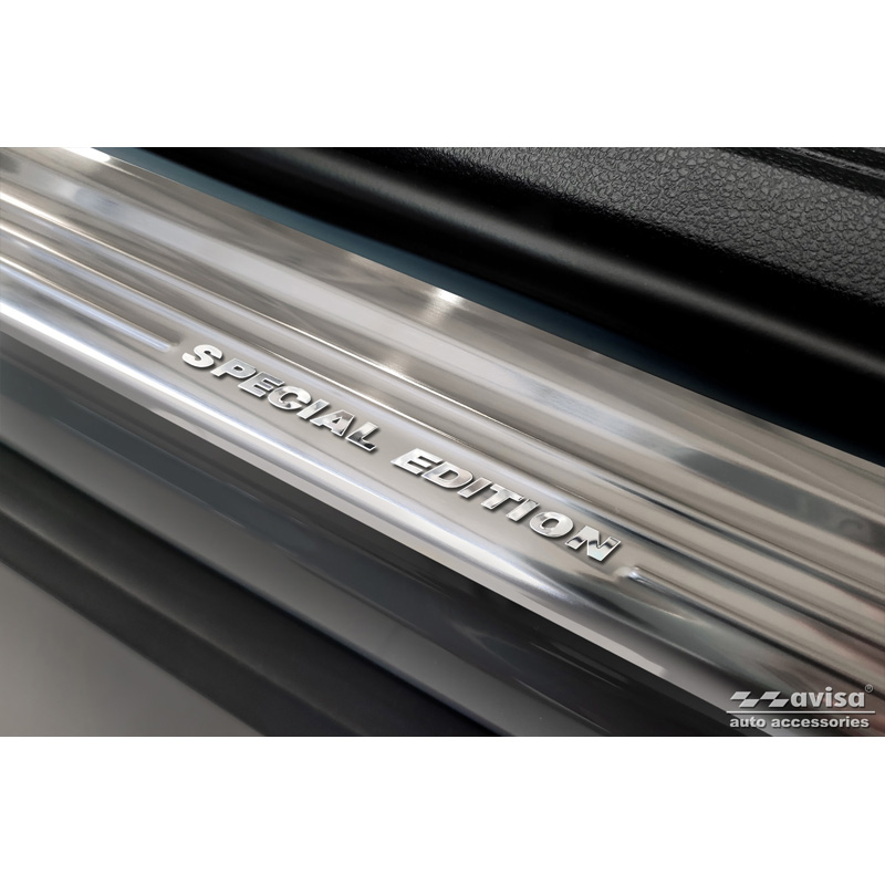 Seuils de portes inoxydable argent sur mesure pour Nissan Qashqai III 2021- - 'Special Edition' - 4-pièces