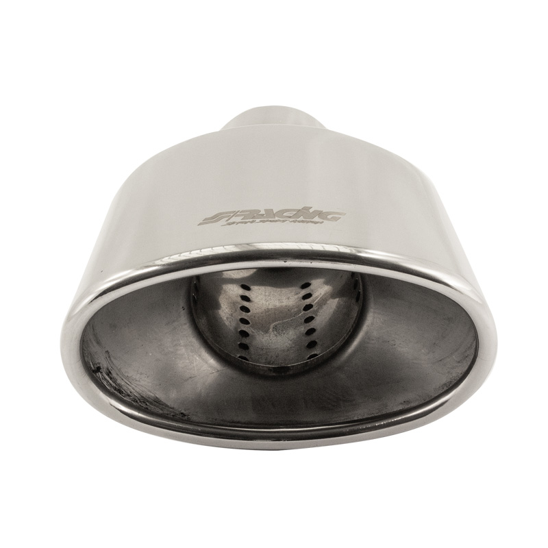 Simoni Racing Embout d'Échappement Ovale Inox - 135x85xL185mm - Montage ->60mm