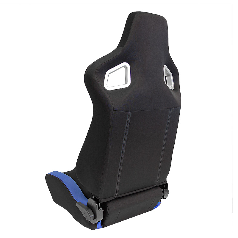 Siège baquet 'RS6-II' - Tissu Noir/Bleu - Dossier réglable - incl. glissières