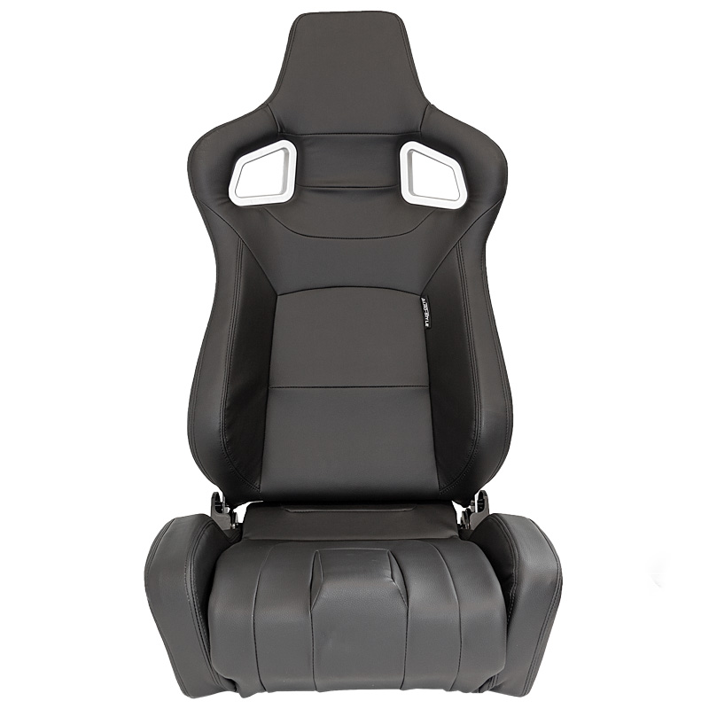 Siège baquet 'RS6-II' - Noir-Mattes Simili Cuir - Dossier réglable - incl. glissières