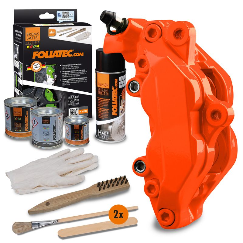 Foliatec Remklauwlakset - NEON oranje - 4 Componenten