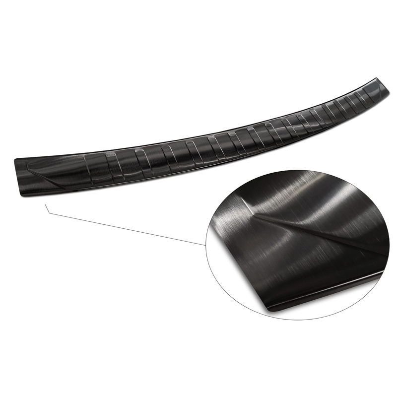 Protection de seuil arrière inox Noir sur mesure pour BMW X5 F15 2013-2018 avec Pacquet-M 'Ribs'