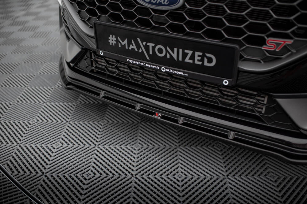 Voorspoiler V.2 Ford Fiesta ST / ST Line Mk8 FL Maxton Glans Zwart
