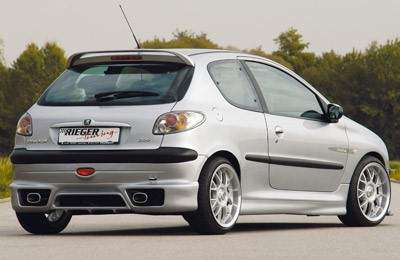 Achteraanzet Peugeot 206 kleine achterbumper Rieger