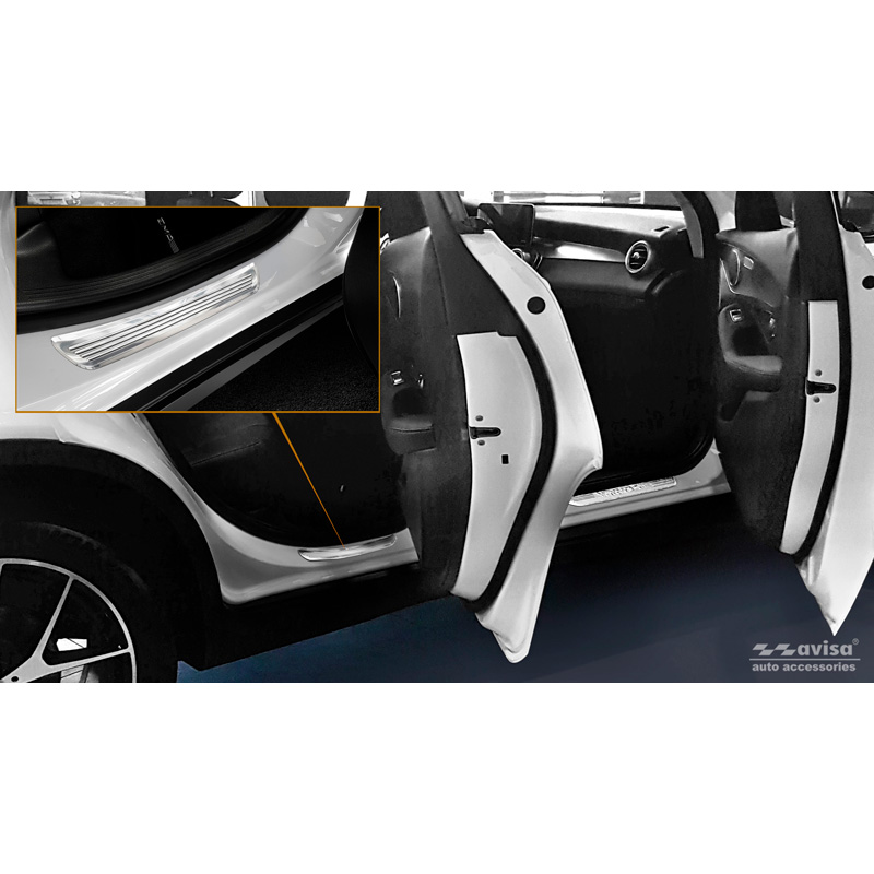 Seuils de portes inoxydable sur mesure pour Mercedes GLC/GLC Coupe 2015-2019 & FL 2019- 2-pièces (portes arrières)