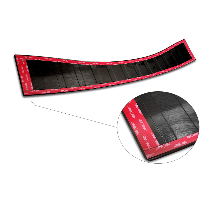 Protection de seuil arrière inox noir sur mesure pour FFord Mondeo V Hatchback/Sedan 2014-2019 & FL 2019- 'Ribs'