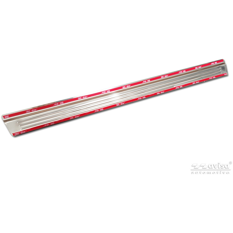 Avisa Seuils de portes inoxydable argent sur mesure pour Nissan Qashqai III 2021-2024 & Facelift 2024- - 'Lines' - 4-pièces