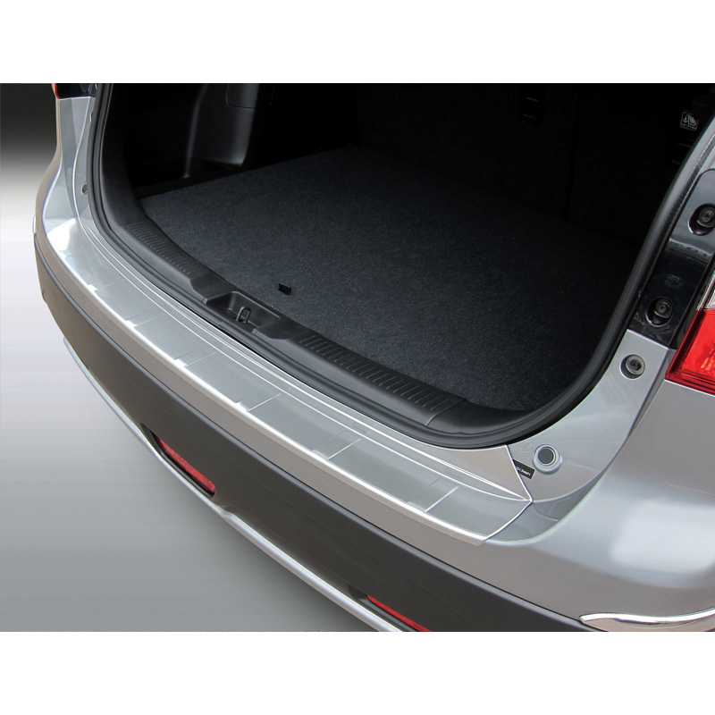 Protection de seuil arrière (ABS) sur mesure pour Suzuki SX4 S-Cross 10/2013- 'Ribbed' Look 'Alu Brossé'