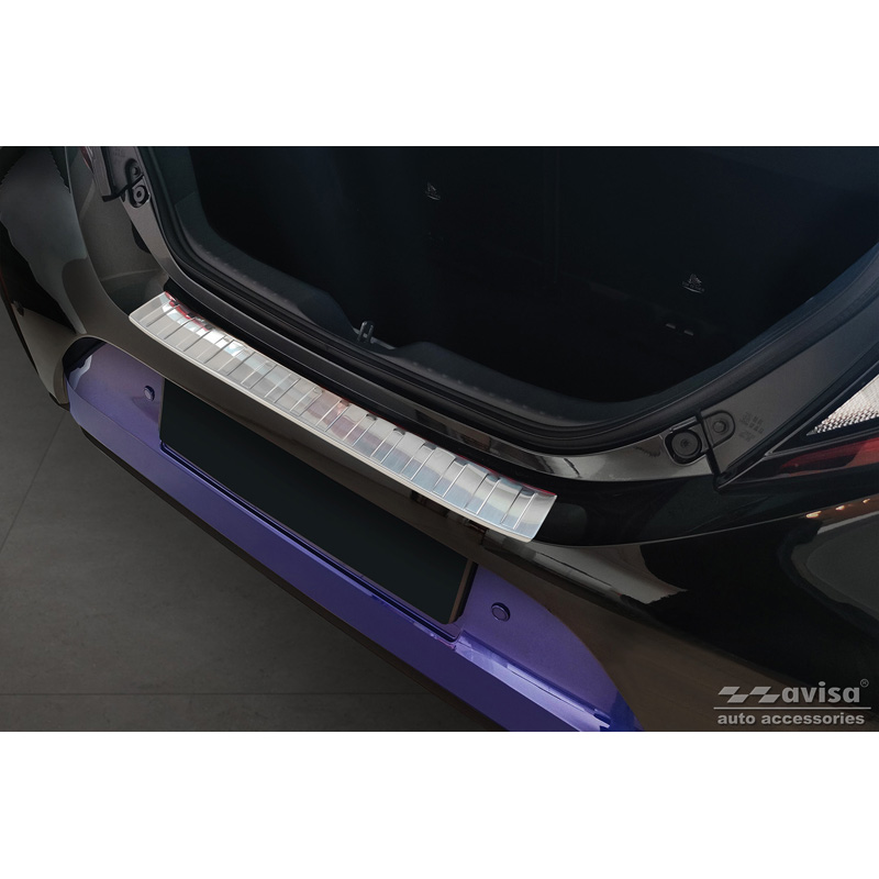 Protection de seuil arrière inox sur mesure pour Toyota Aygo X 2022- 'Ribs'