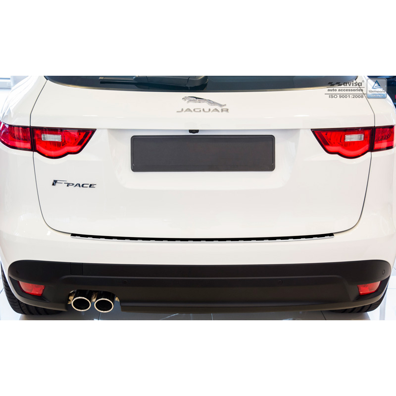 Protection de seuil arrière inox sur mesure pour Jaguar F-Pace 2016-2020 & FL 2020- 'Ribs'