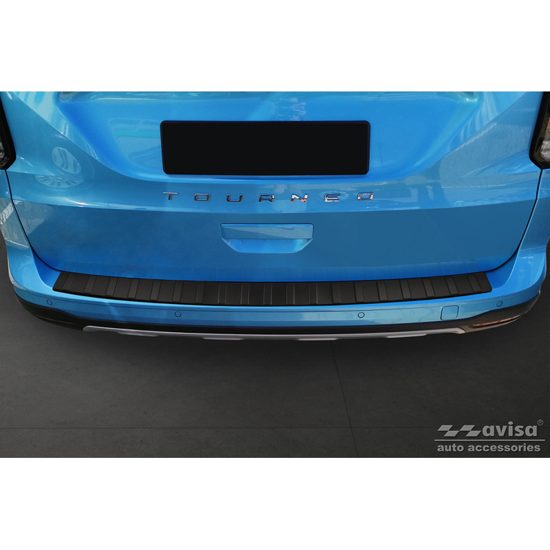 Protection de seuil arrière inox noir mat sur mesure pour Ford Tourneo Connect III 2022- 'Ribs'