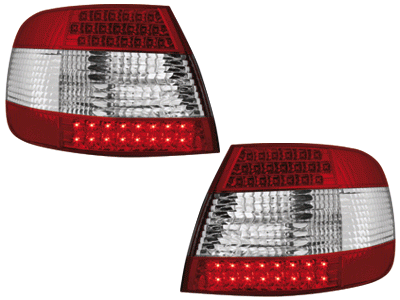 Feux arriere Audi A4 Limousine 95-01 LED rouges/blanc
