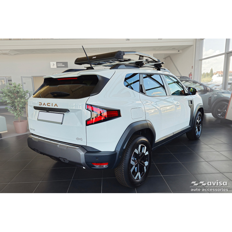 Protection de seuil arrière inox sur mesure pour Dacia Duster III 2024- 'Ribs'