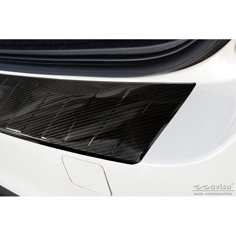 Protection de seuil arrière carboné 3D sur mesure pour Volvo V70 III Facelift 2013-2016 'Ribs'