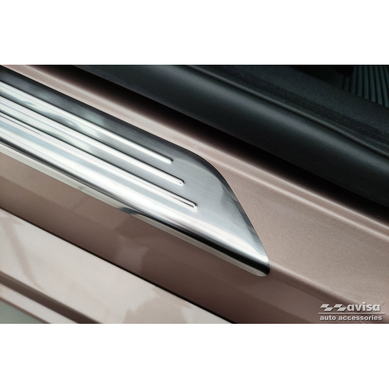 Seuils de portes inoxydable sur mesure pour Fiat 500e Berlina, 3+1 & Cabrio 2020- / 500 FL 2015- 3-portes - 2-pièces