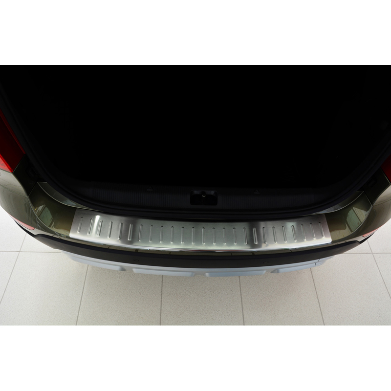 Protection de seuil arrière inox sur mesure pour Skoda Yeti 2013-2017  'Ribs'