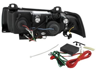 Headlights BMW E36 Sedan Devil Eyes Dlite LED Black