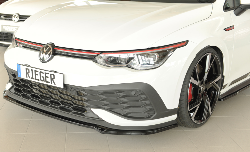 Voorspoiler Volkswagen Golf 8 GTI Clubsport Rieger Glans Zwart