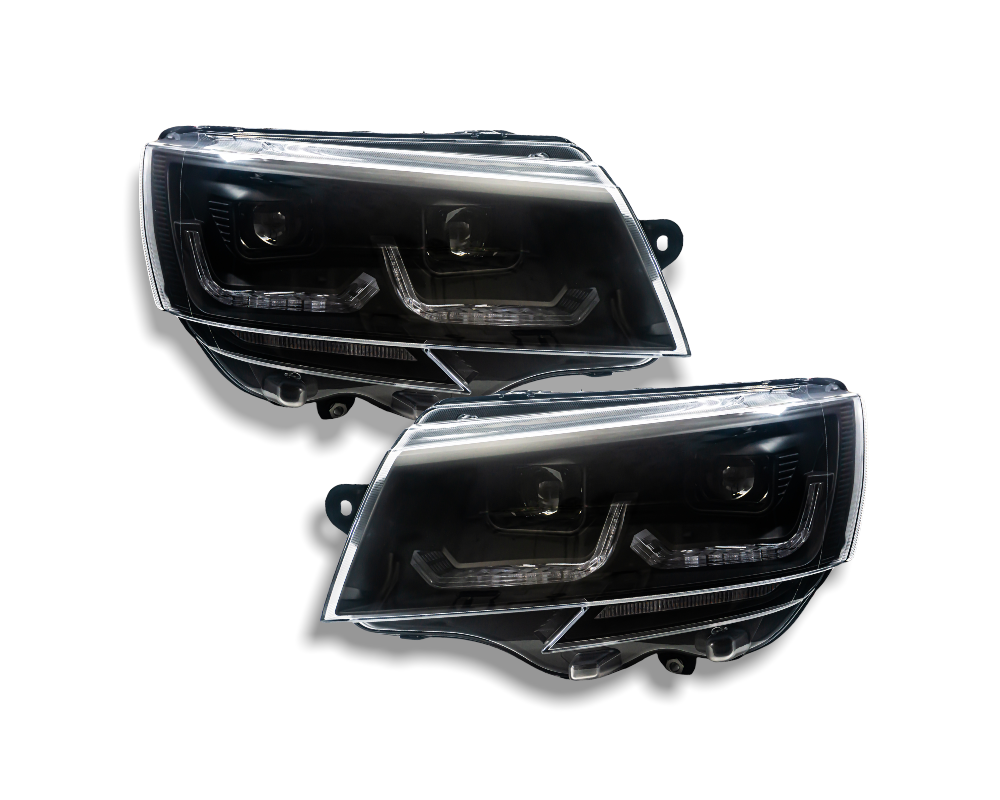 Headlights fits VW T6.1 Multivan/Transporter Full LED Dynamic Tube Black