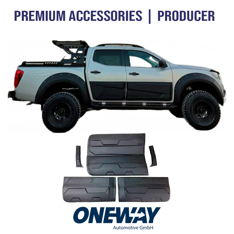 Jeu de baguettes de porte sur mesure pour Ford Ranger T6/T7/T8 2012-2022 (Jumbo) - Noir brillant