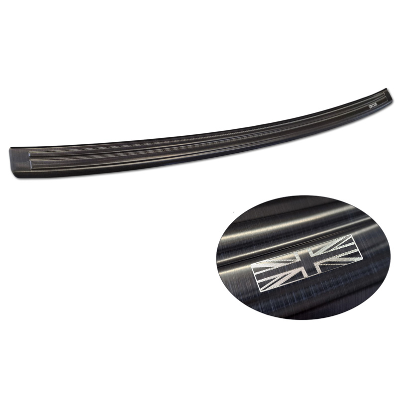 Protection de seuil arrière inox noir sur mesure pour MG ZS FL 2019-2024 'British Flag'