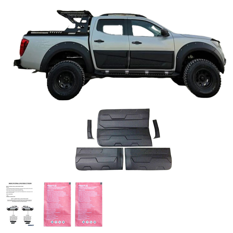 Jeu de baguettes de porte sur mesure pour Ford Ranger T6/T7/T8 2012-2022 (Jumbo) - Noir mat