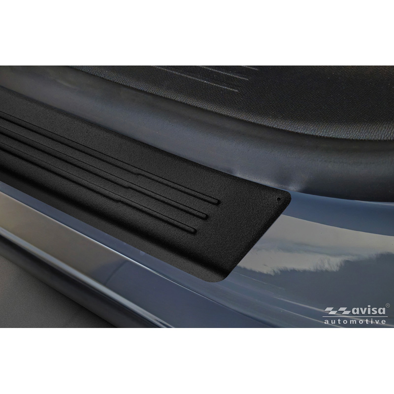 Avisa Seuils de portes inoxydable noir sur mesure pour Opel Grandland (EV) 2024- - 'Lines' - 4-pièces