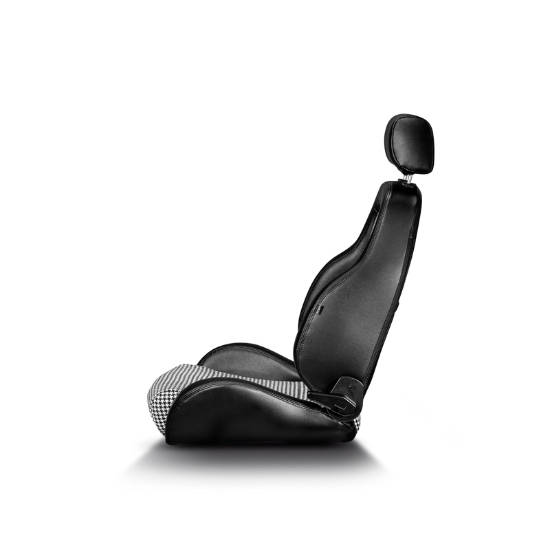 Sparco Siège Baquet GT - Skaï Noir + Microfibre Noir/Blanc 'Retro' - Réglable