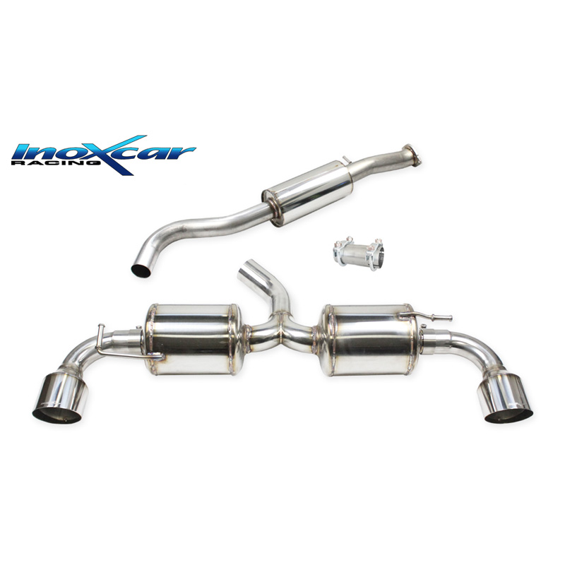 100% Inox Échappement Double sur mesure pour Toyota GR Yaris 1.6 (261cv) 2020- Ø65mm Droite/Gauche 100mm Racing (soudé TIG)