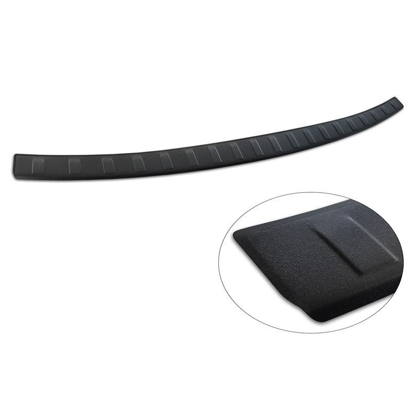 Protection de seuil arrière inox noir mat sur mesure pour Skoda Enyaq iV / Enyaq Coupe iV 2022- 'Ribs'