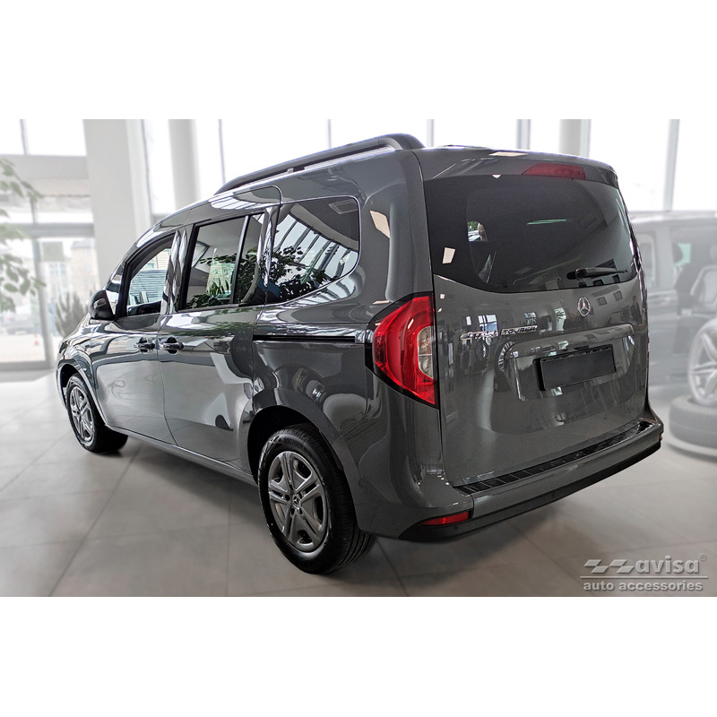 Protection de seuil arrière inox noir sur mesure pour Mercedes Citan (W420) Box/Tourer 2021- 'Ribs'