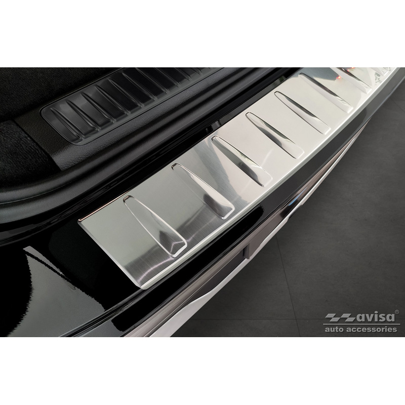 Protection de seuil arrière inox sur mesure pour Mercedes EQS SUV (X296) 2022- 'Ribs'