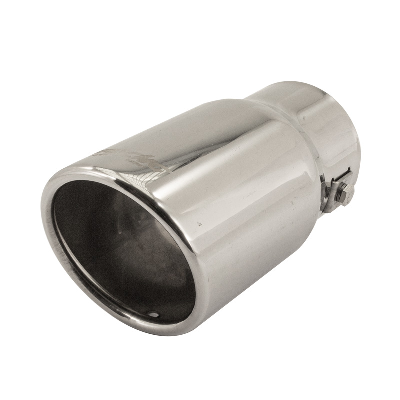 Simoni Racing Embout d'Échappement Ovale/Oblique Inox - 77x72xL140mm - Montage ->62mm