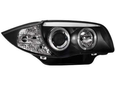 Phares BMW 1 Serie E87 Angel Eyes noire