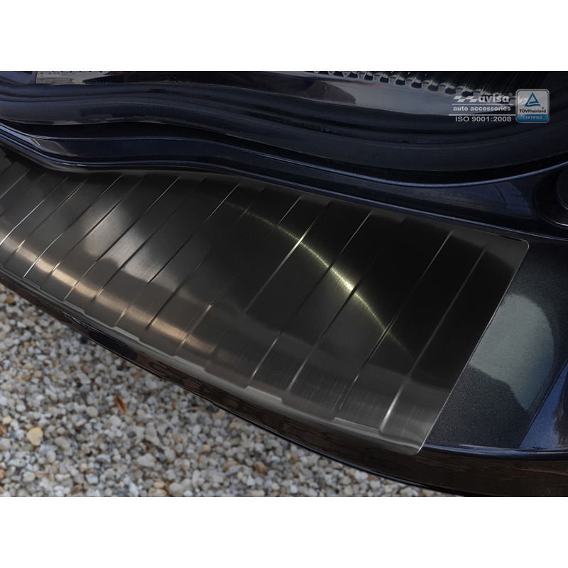 Protection de seuil arrière inox noir sur mesure pour Ford Mondeo V Wagon 2014- 'Ribs'