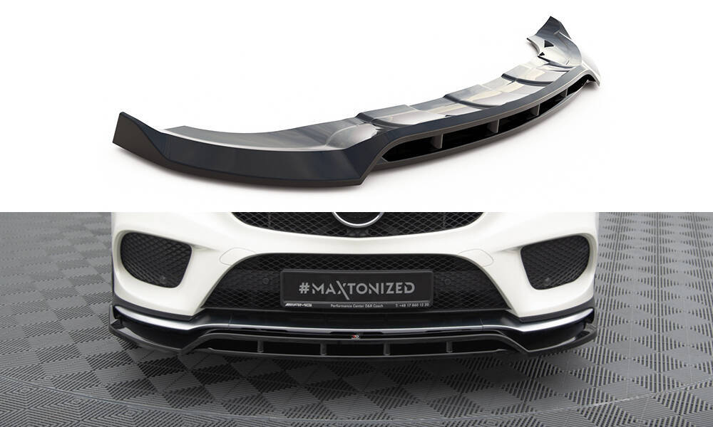 Voorspoiler V.2 Mercedes GLE Coupe AMG Pakket C292 Maxton Glans Zwart