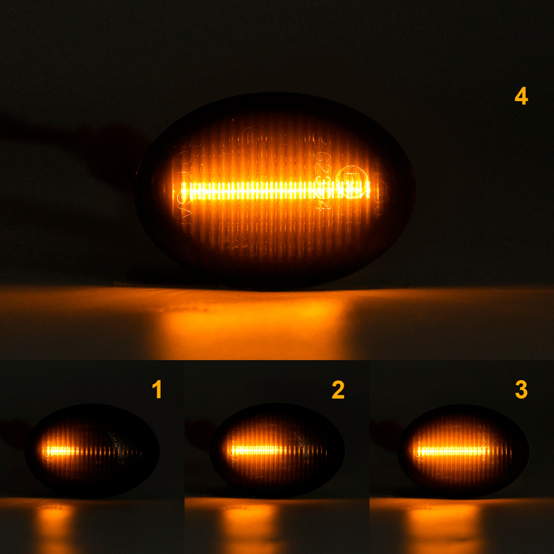 Set de Clignotants Latéraux LED sur mesure pour Alfa/Fiat/Ford/Lancia modèles divers - Fumée - incl. Feux Dynamiques