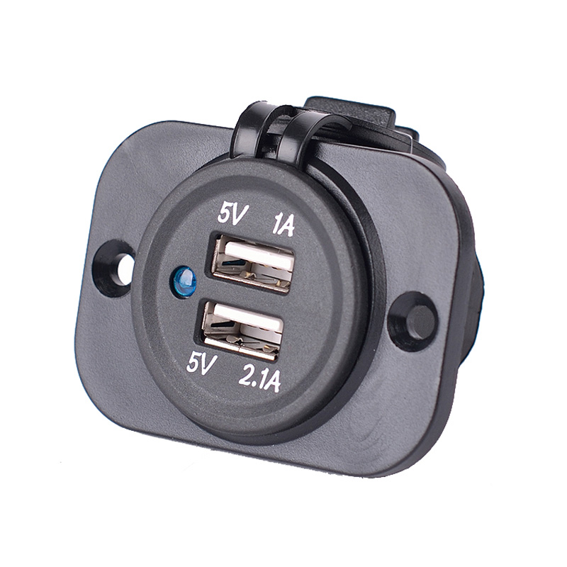 Adaptateur USB d'encastré 2xUSB 5V-2,1A&1A/Input 12V-24V