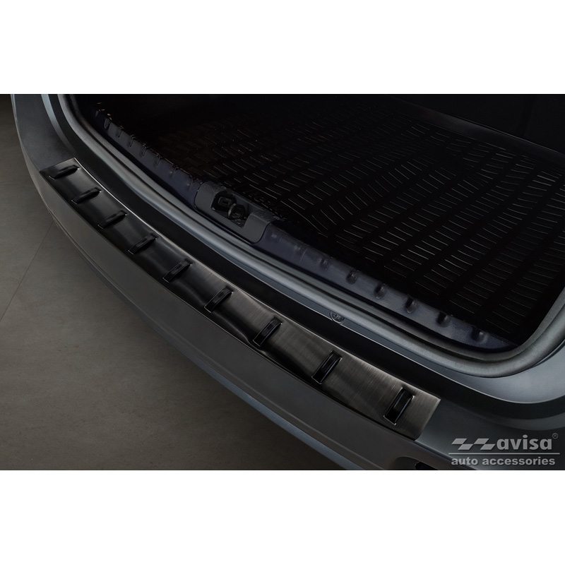 Protection de seuil arrière inox noir sur mesure pour Dacia Duster 2010-2013 & Facelift 2013-2017 'STRONG EDITION'
