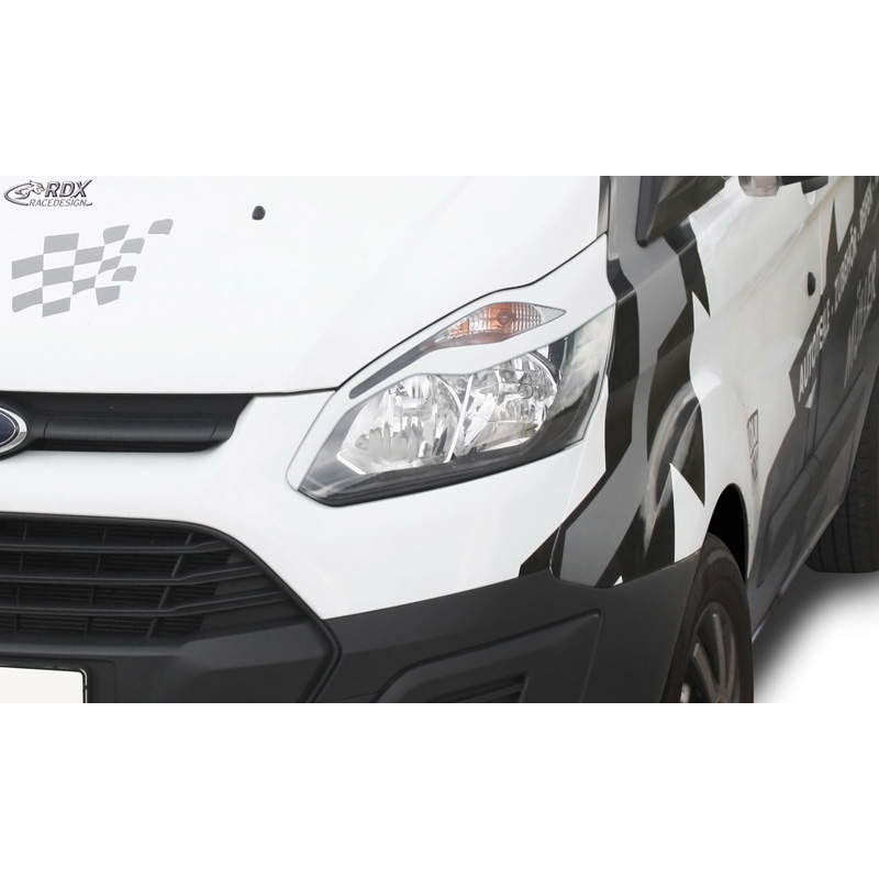 RDX Spoilers de phares sur mesure pour Ford Transit Custom & Tourneo Custom 2012-2018 (ABS Blanc Brillant)