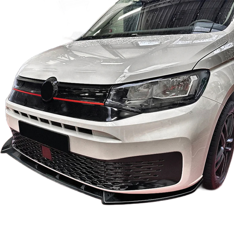 Spoiler avant sur mesure pour Volkswagen Caddy V 2020- (ABS Noir luisant)